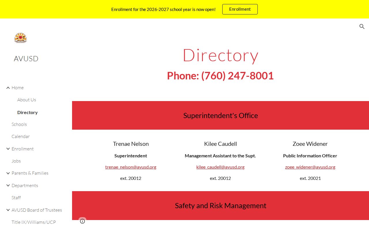 Apple Valley people directories AVUSD staff directory