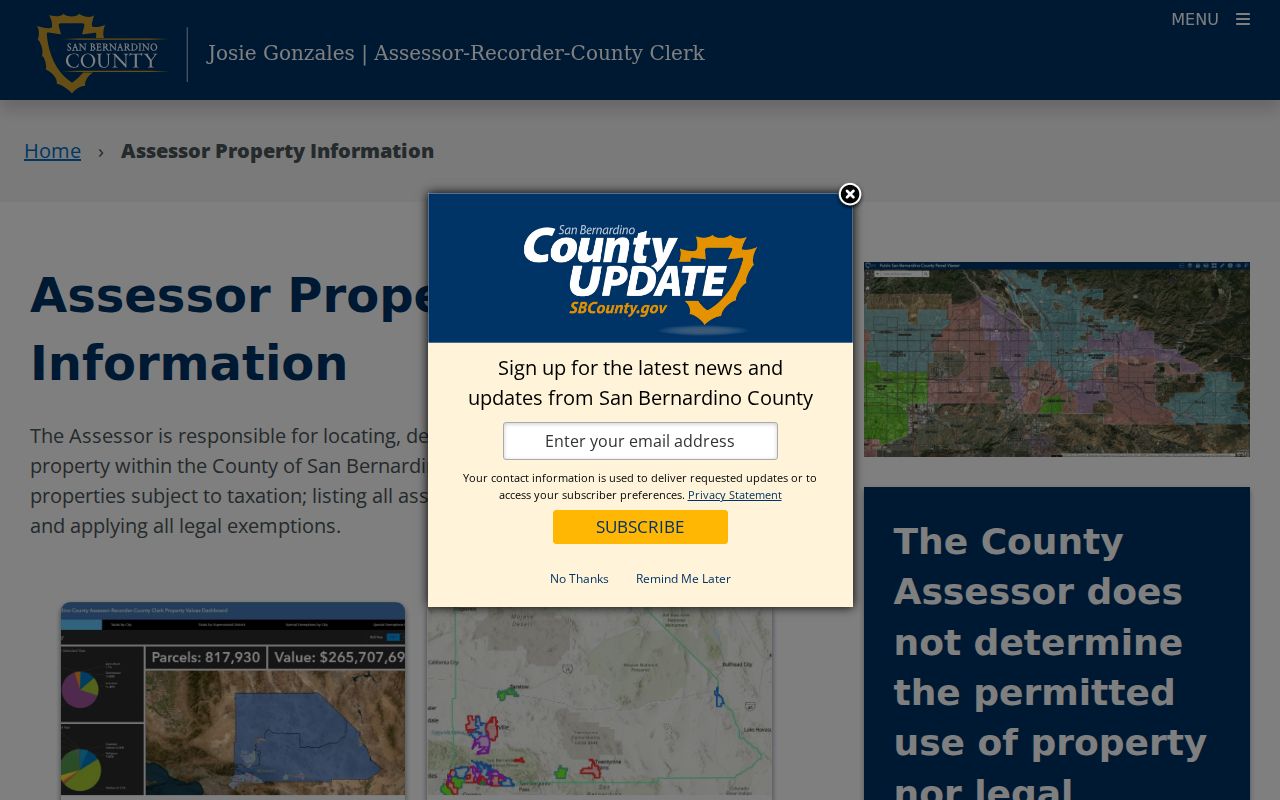 Apple Valley public records assessor property information page