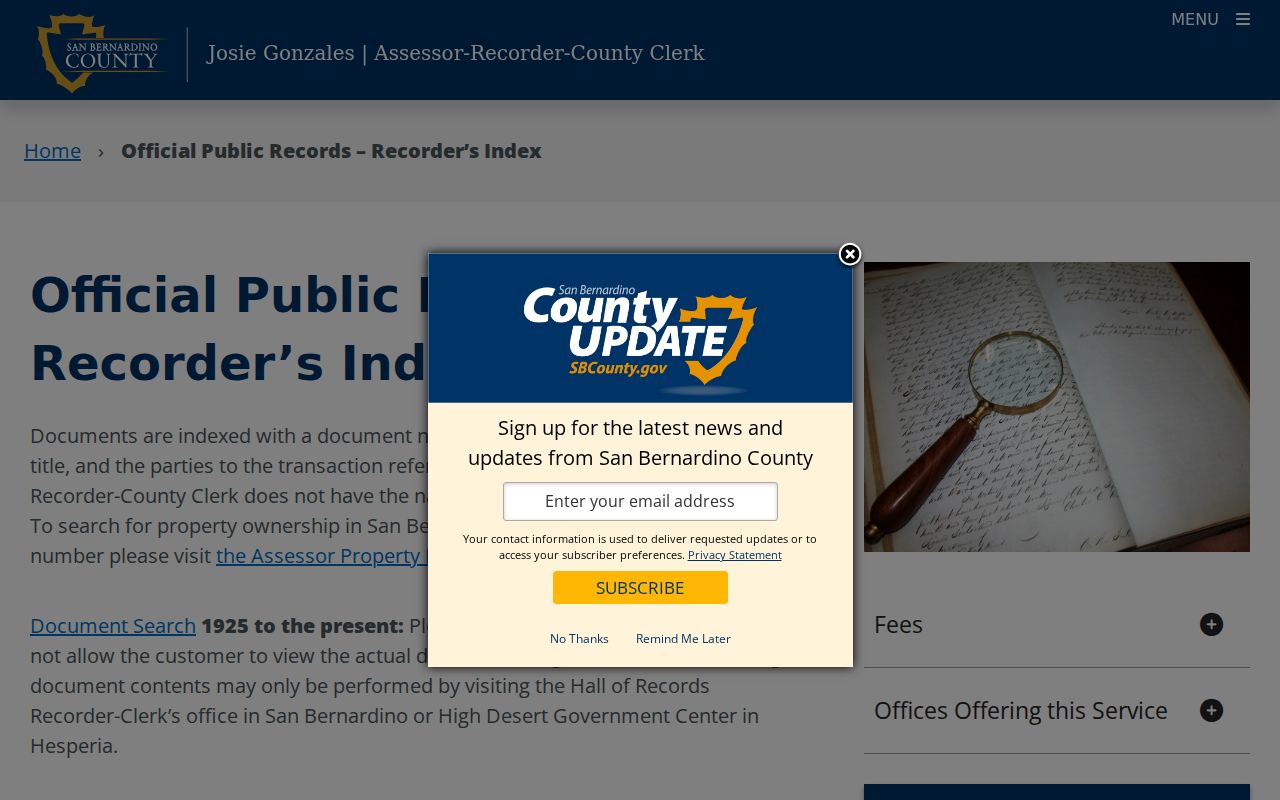 Apple Valley people search using San Bernardino County public records index